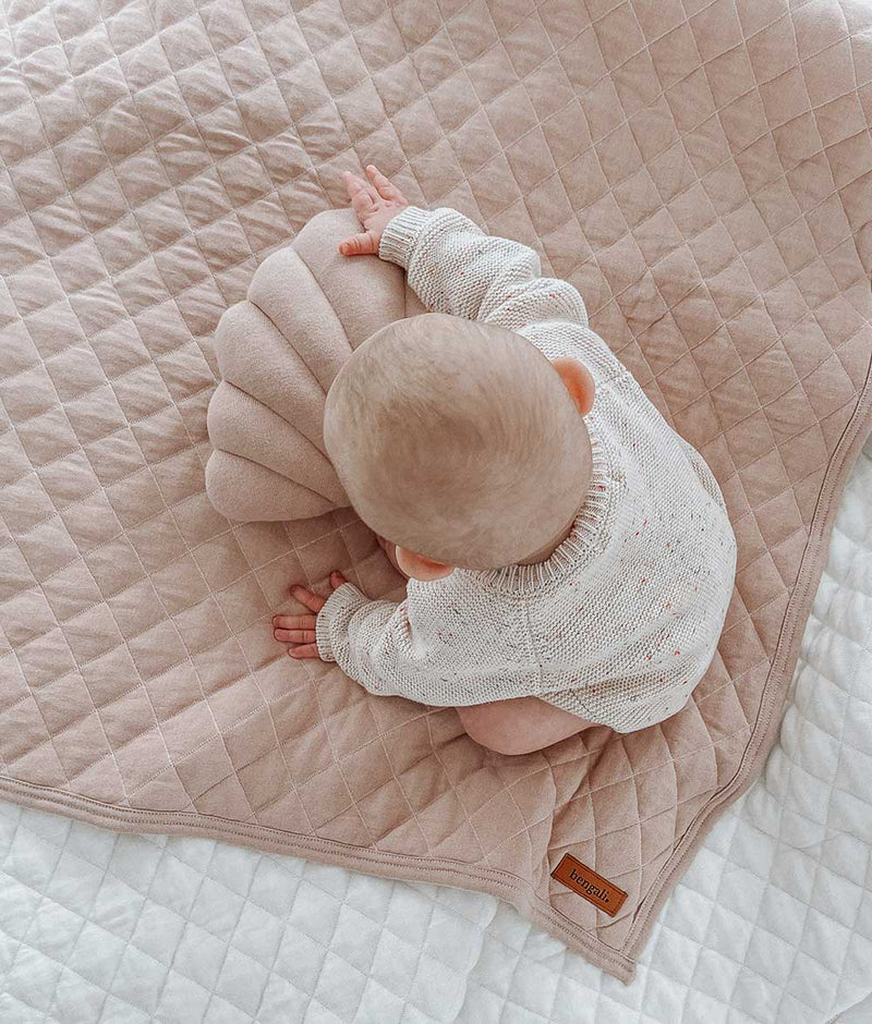 Bengali Baby | Cot & Single Bed Quilts - Nougat Pink + Ivory